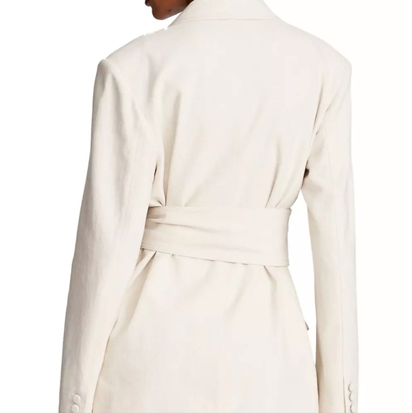 NWT$645 Halston Adley Cotton-Linen Suit Single-Breasted Blazer Top Jacket Sz 6 M - Picture 5 of 16